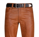 Leather trousers leather jeans middle brown W40 L32 LEATHER LINING